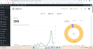 A view of the Google Site Kit dashboard showing search data.